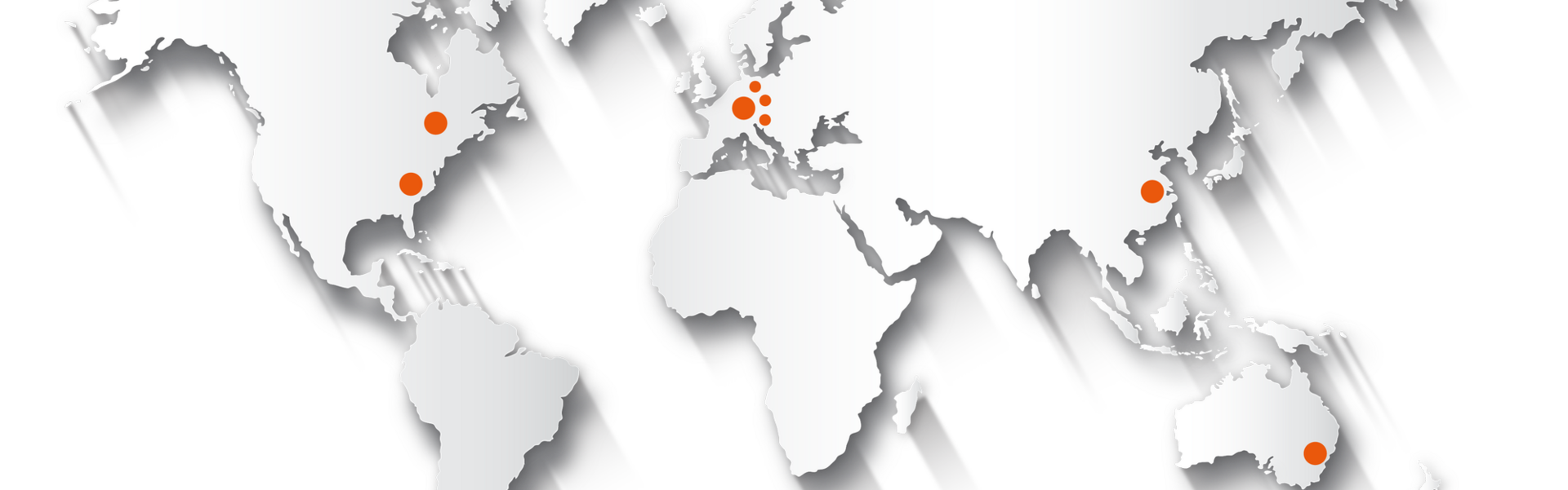 Weltkarte mit den Standorten der Werner Rädlinger Gruppe